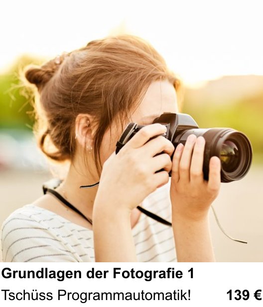 Technische Grundlagen der Fotografie als Fotoworkshop in Frankfurt