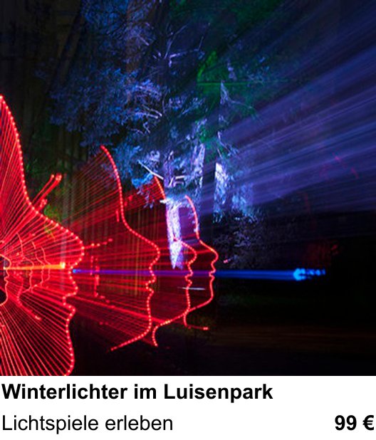 Abwechslungsreicher Foto-Workshop: Winterlichter im Luisenpark – Lichtspiele erleben